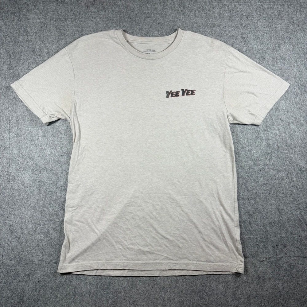 Yee Yee Mens Pure Country Graphic T Shirt Medium Tan Truck Fishing Logo Tee